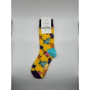 1 Pair Happy Socks Colorful Pony Half Calf Size Medium Unisex